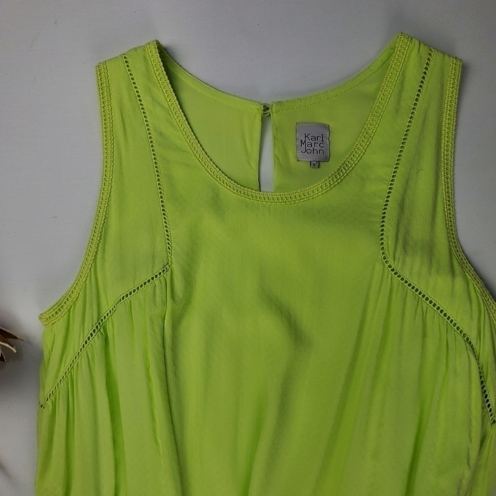 NEW Karl Marc John Lime Honeycomb Lined Dress S - Picture 9 of 10